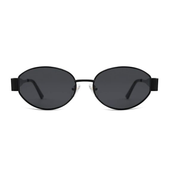 Black Retro Oval Sunglasses
